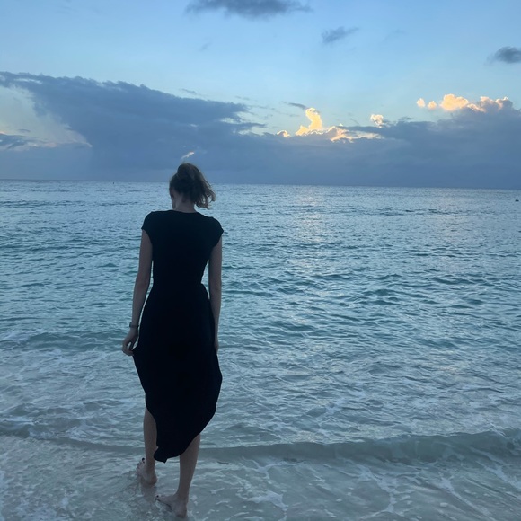 Black Jersey Twist-Front Dress - Picture 7 of 7